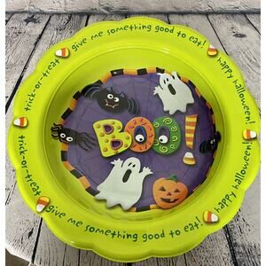 Vintage Ullman Halloween Trick or Treat‎ Boo Ghosts, Bats & Spiders Candy Bowl